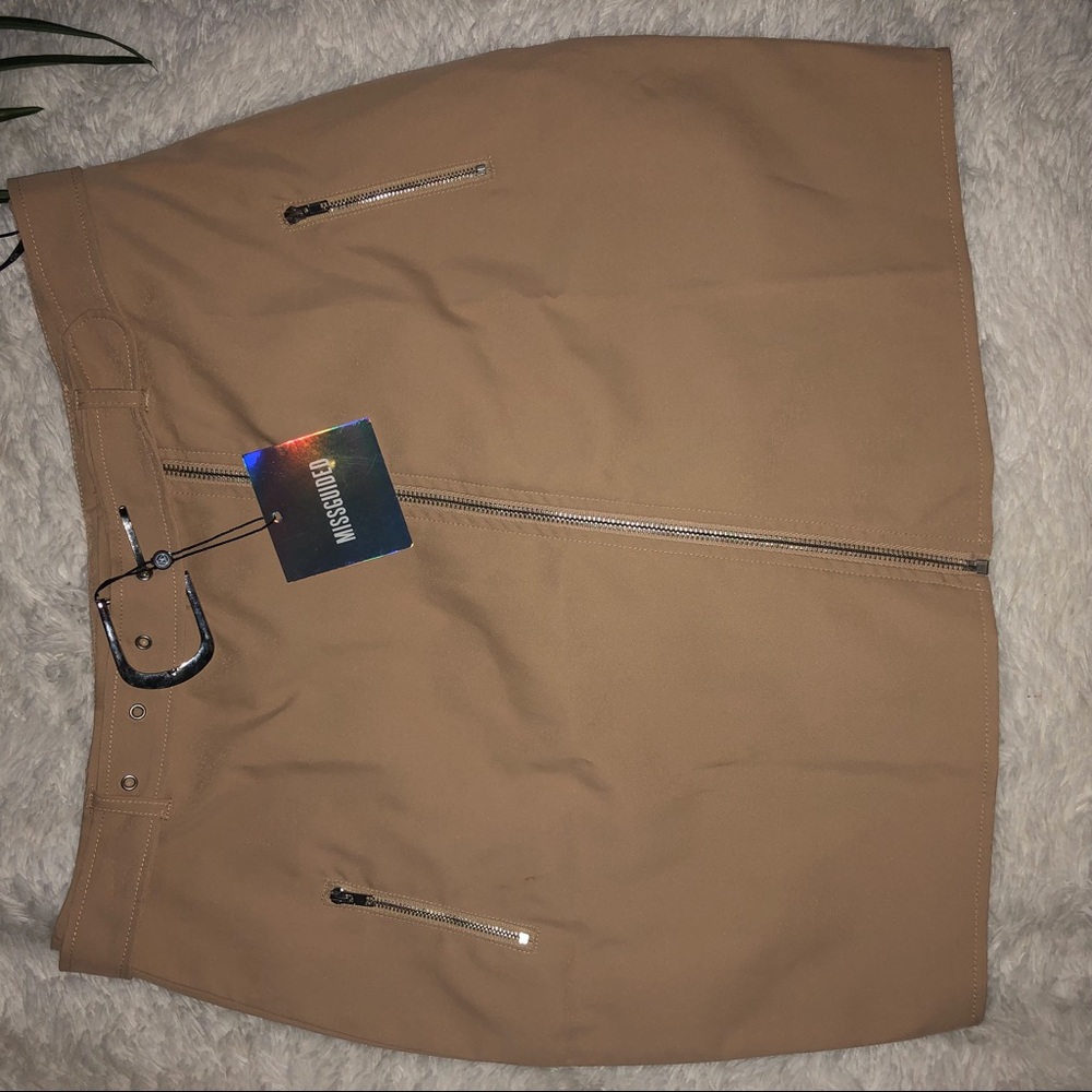 Brown tan mini skirt